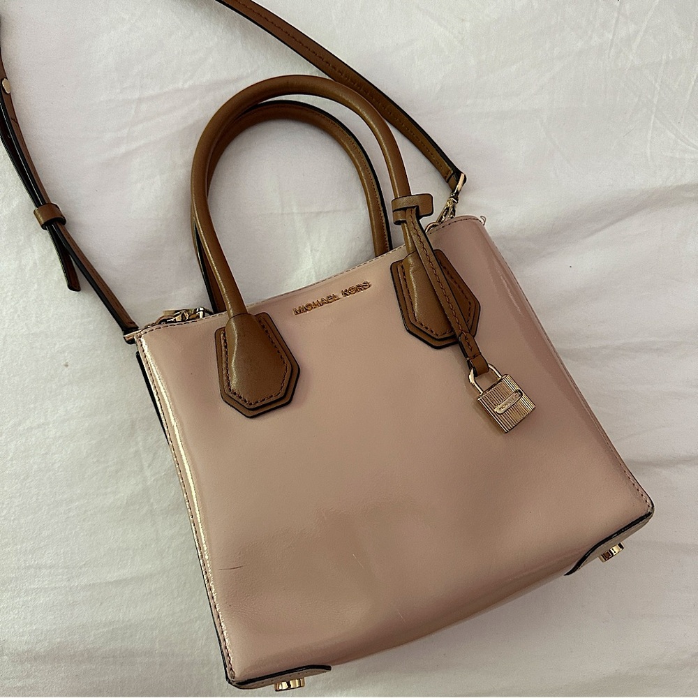 Michael Kors Blush/Brown Satchel Cross Body